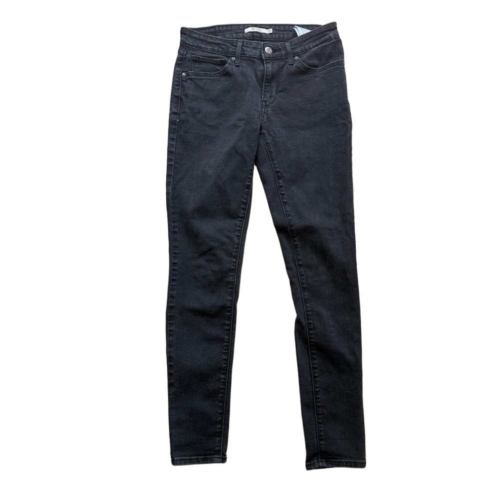 Levi's Women's Dark Black Skinny 711 Jeans Size 28 30 Casual Denim Streetwear